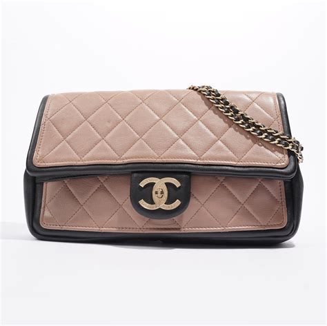 chanel two tone flap twist